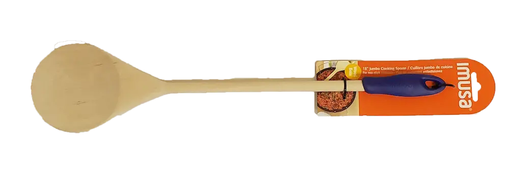 Wood Jumbo Spoon w/Nylon Handle 18" - Case - 4 Units