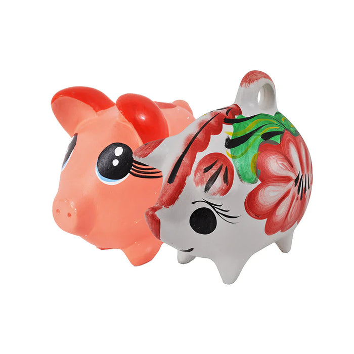 La Mexicana Piggy Bank/ Alcancia Cochinito Asst Styles 9" x 8" - Case - 2 Units