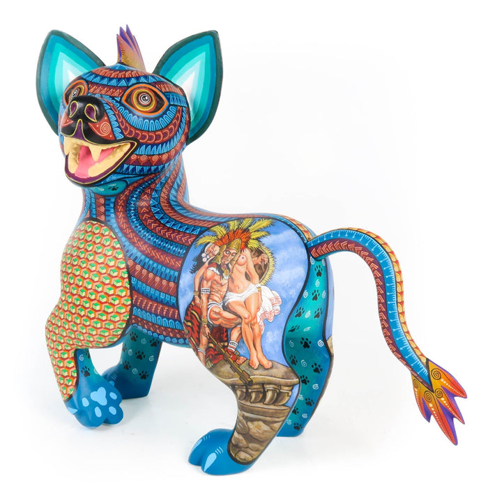 Aztec Xoloitzcuintle Dog - Oaxacan Alebrije Wood Carving - CEMCUI