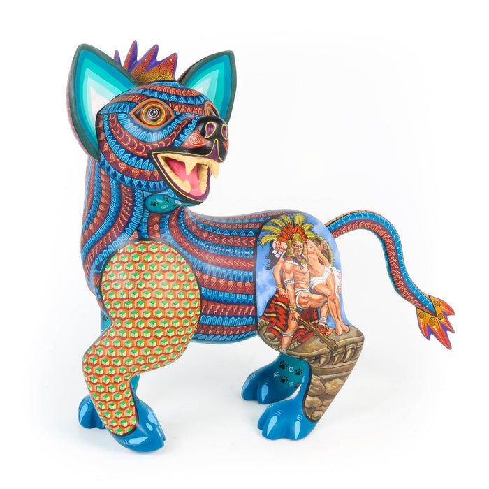 Aztec Xoloitzcuintle Dog - Oaxacan Alebrije Wood Carving - CEMCUI