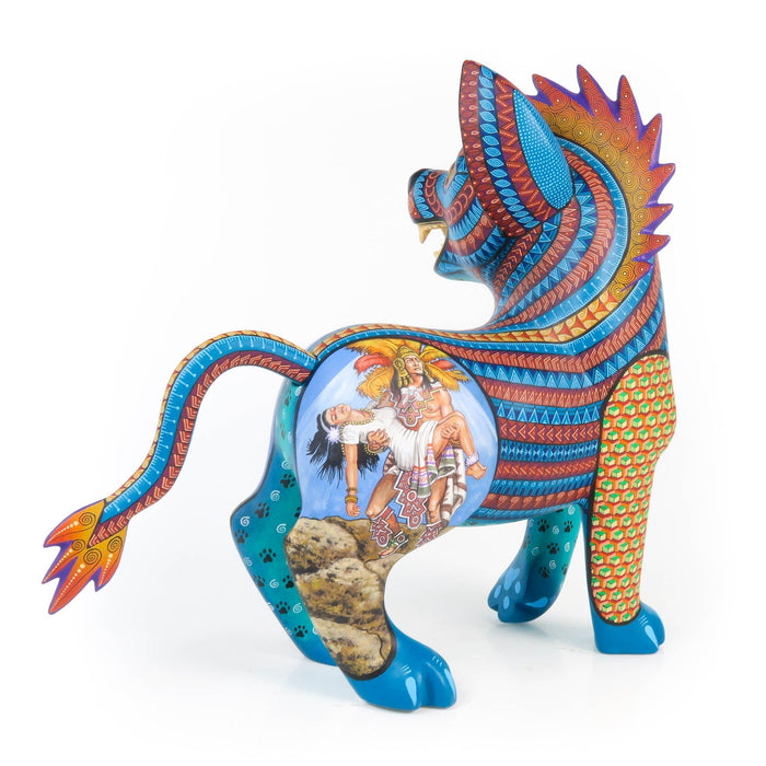 Aztec Xoloitzcuintle Dog - Oaxacan Alebrije Wood Carving - CEMCUI