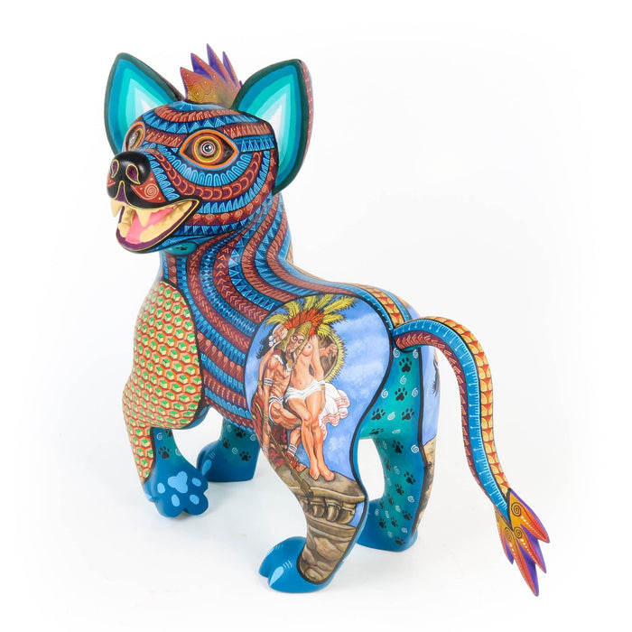 Aztec Xoloitzcuintle Dog - Oaxacan Alebrije Wood Carving - CEMCUI