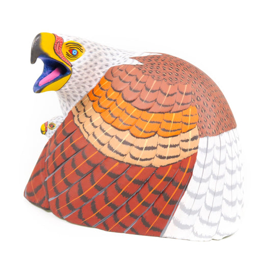 Bald Eagle Mother With Baby - Oaxacan Alebrije Wood Carving - CEMCUI