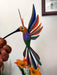 Beautiful Alebrije "colibri" Orange Head Humming Bird handpainted by Margarito Copal wood 15 Wings - CEMCUI