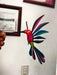 Beautiful Alebrije "colibri" Red Head Humming Bird handpainted by Margarito Copal wood 15 Wings - CEMCUI