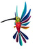 Beautiful Alebrije "colibri" Verde Humming Bird handpainted by Margarito Copal wood 15 Wings - CEMCUI
