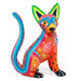 Beautiful Cat (Orange) - Oaxacan Alebrije Wood Carving - CEMCUI