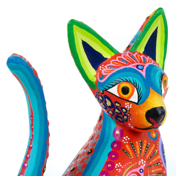 Beautiful Cat (Orange) - Oaxacan Alebrije Wood Carving - CEMCUI