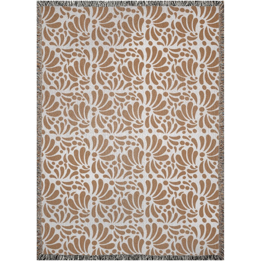 Beige Talavera Woven Blanket For Hispanic Home Decor, Mexican Decor Or Latin Decoration. Talavera Blanket For Him Or Her - CEMCUI