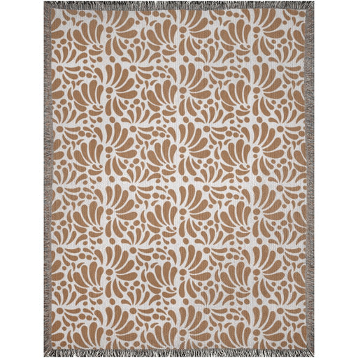 Beige Talavera Woven Blanket For Hispanic Home Decor, Mexican Decor Or Latin Decoration. Talavera Blanket For Him Or Her - CEMCUI