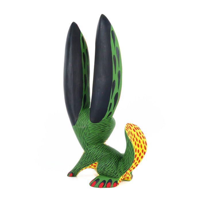 Big Eared Rabbit (Green) - Oaxacan Alebrije Wood Carving - CEMCUI