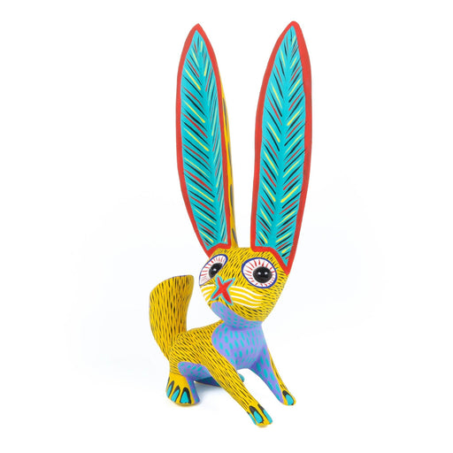 Big Eared Rabbit (Yellow) - Oaxacan Alebrije Wood Carving - CEMCUI