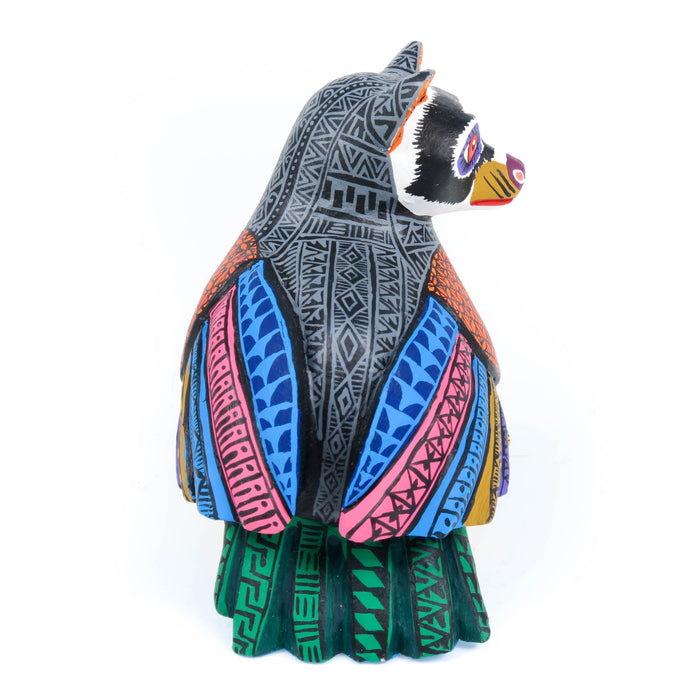 Bird Raccoon Fusion - Oaxacan Alebrije Wood Carving - CEMCUI