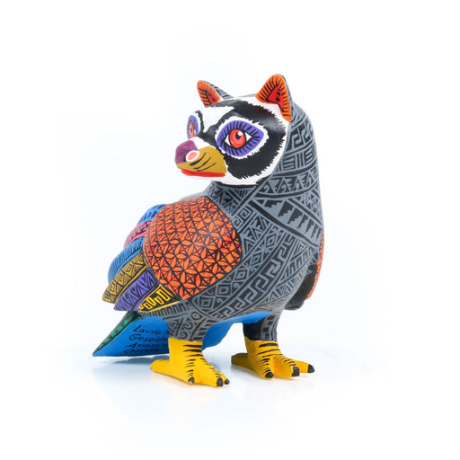 Bird Raccoon Fusion - Oaxacan Alebrije Wood Carving - CEMCUI