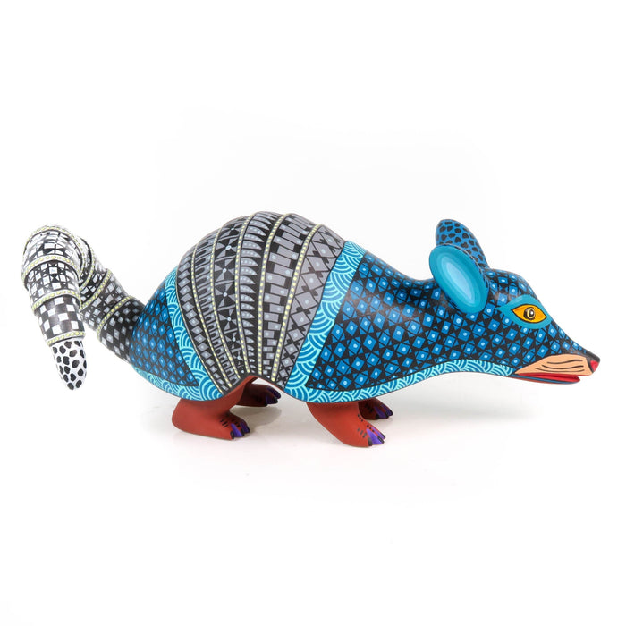 Blue Armadillo - Oaxacan Alebrije Wood Carving - CEMCUI