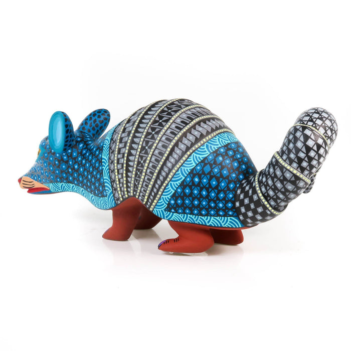 Blue Armadillo - Oaxacan Alebrije Wood Carving - CEMCUI