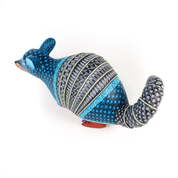 Blue Armadillo - Oaxacan Alebrije Wood Carving - CEMCUI