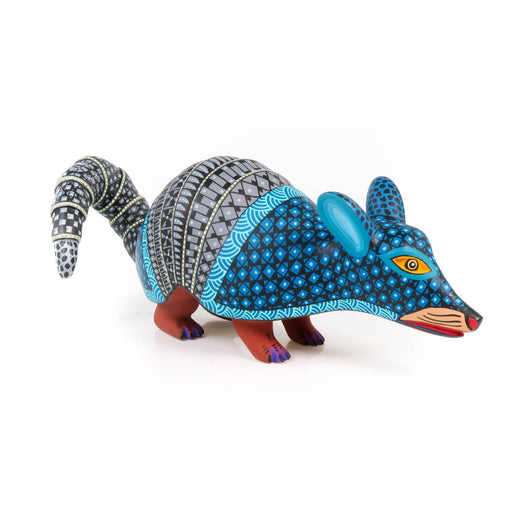 Blue Armadillo - Oaxacan Alebrije Wood Carving - CEMCUI