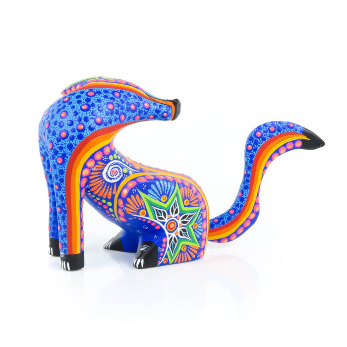 Blue Coyote - Oaxacan Alebrije Wood Carving - CEMCUI