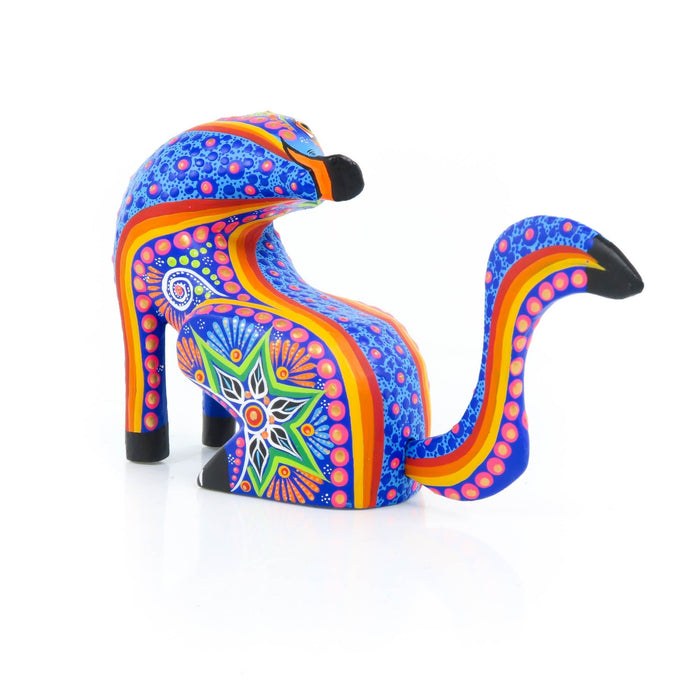 Blue Coyote - Oaxacan Alebrije Wood Carving - CEMCUI