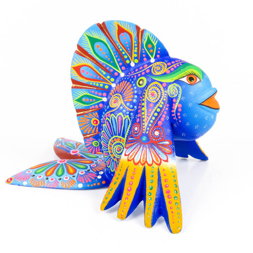 Blue Fish - Oaxacan Alebrije Wood Carving - CEMCUI