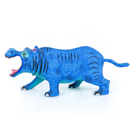 Blue Hippo - Oaxacan Alebrije Wood Carving - CEMCUI