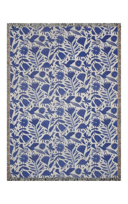 Blue Otomi art woven blanket 50x60” clearance - CEMCUI