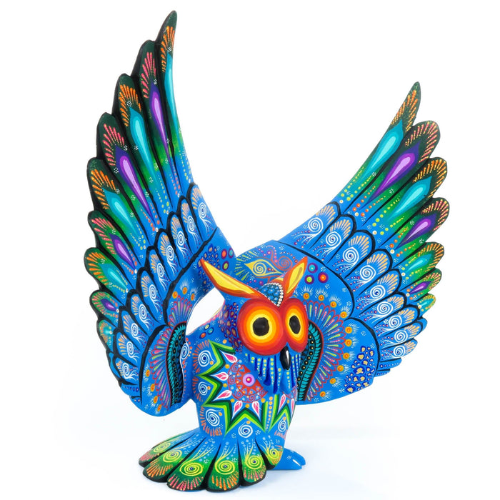 Blue Owl - Oaxacan Alebrije Wood Carving - CEMCUI