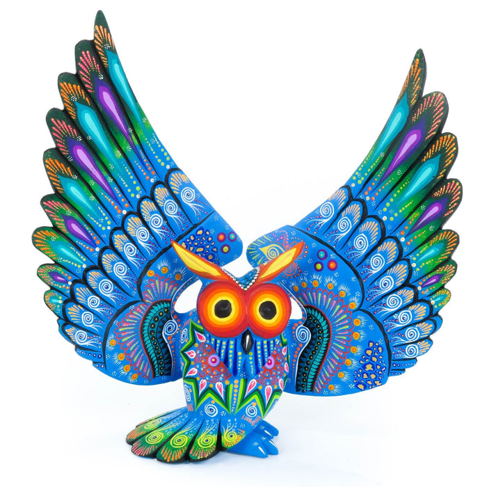 Blue Owl - Oaxacan Alebrije Wood Carving - CEMCUI