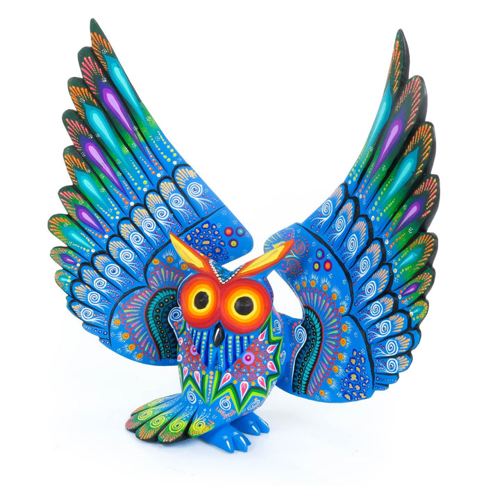 Blue Owl - Oaxacan Alebrije Wood Carving - CEMCUI