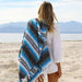 Bright Blue Mexican Falsa Blanket - CEMCUI