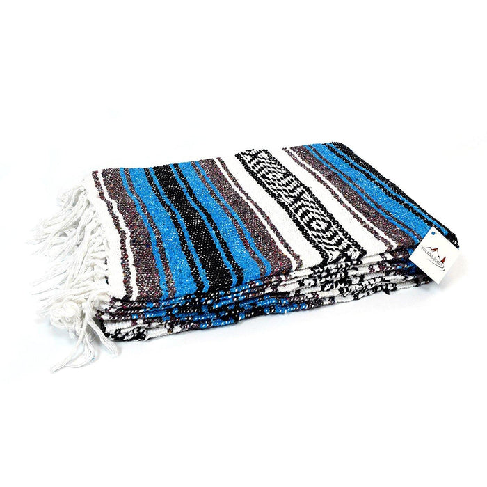 Bright Blue Mexican Falsa Blanket - CEMCUI