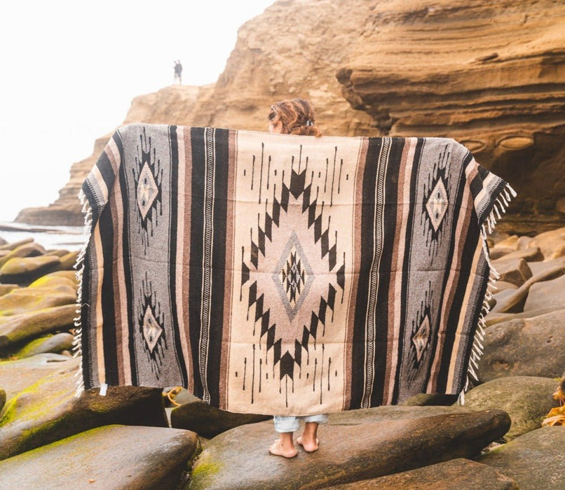 Brown Wool Mexican Blanket - CEMCUI