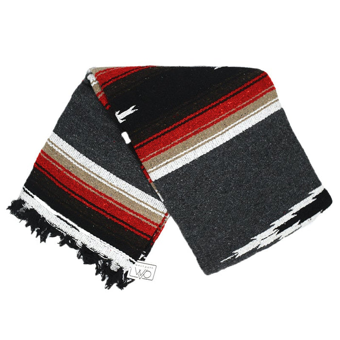 Charcoal Retro Diamond Mexican Blanket - CEMCUI