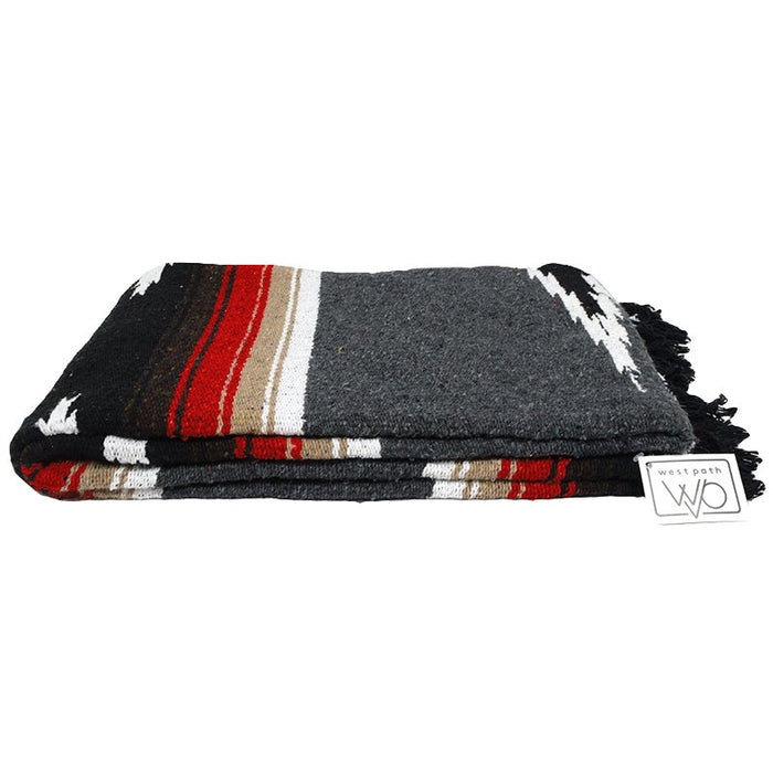 Charcoal Retro Diamond Mexican Blanket - CEMCUI