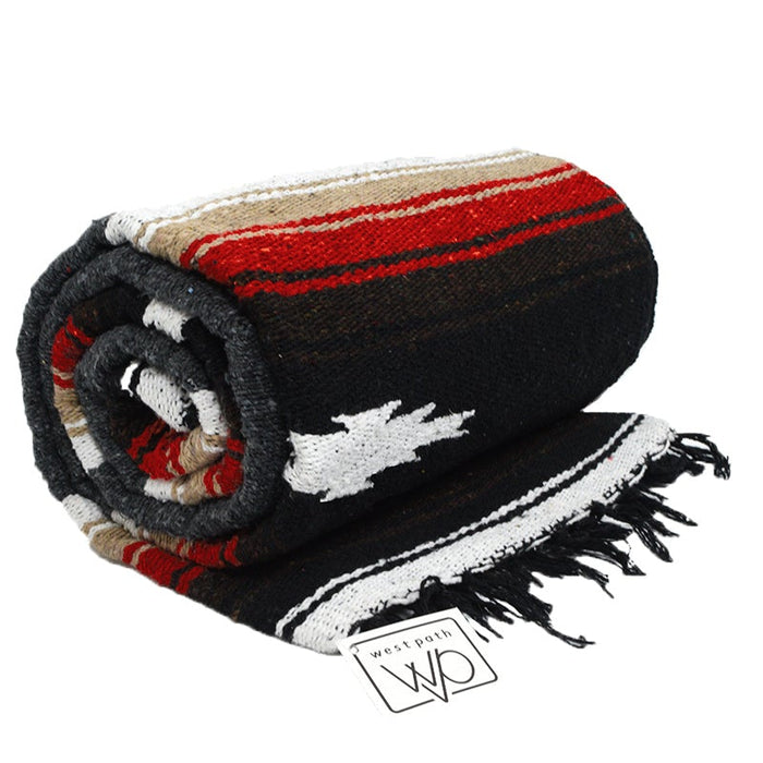 Charcoal Retro Diamond Mexican Blanket - CEMCUI