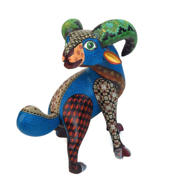 Cheerful Goat - Oaxacan Alebrije Wood Carving - CEMCUI