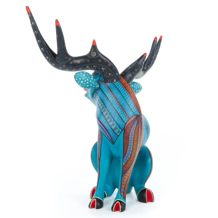 Cheerful Moose - Oaxacan Alebrije Wood Carving - CEMCUI