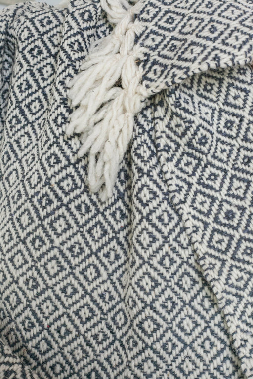 CHIAPAS Wool Wrap - Charcoal + White - CEMCUI