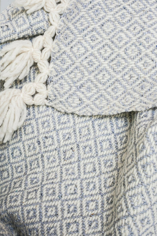 CHIAPAS Wool Wrap - Light Grey + White - CEMCUI