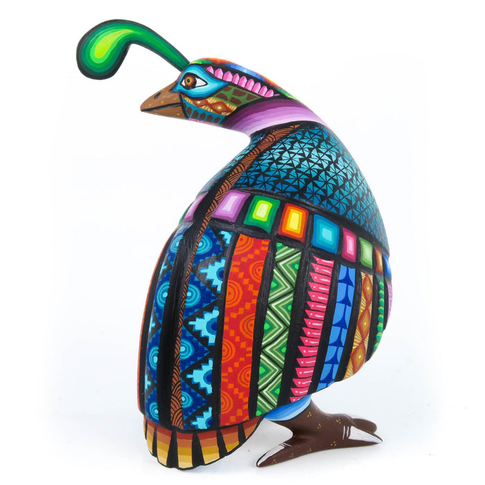 Colorful Quail - Oaxacan Alebrije Wood Carving - CEMCUI