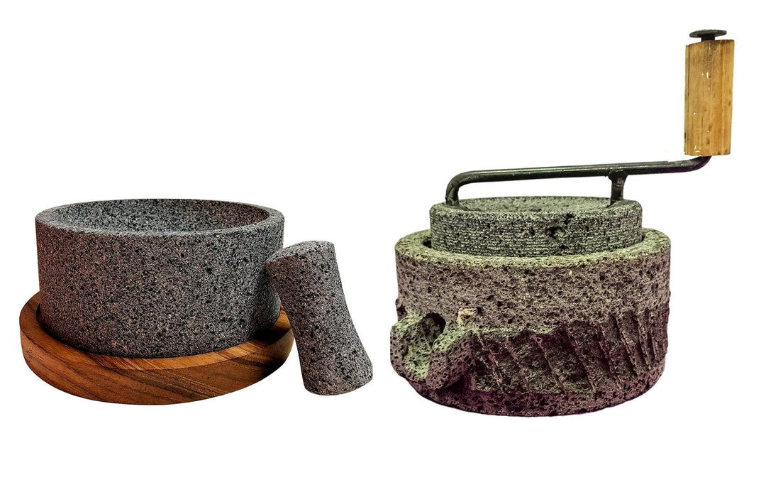 Craft by Order - Bundle: Molino Mill and Molcajete Chilmamolli King 8" Volcanic Stone - CEMCUI