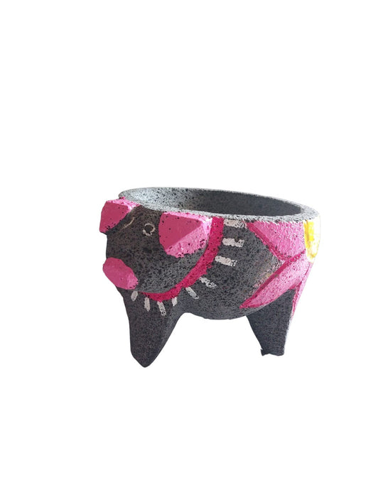 Craft By Order Handpainted Pig Molcajete 8 in Beautiful Mothers Day Gift - CEMCUI