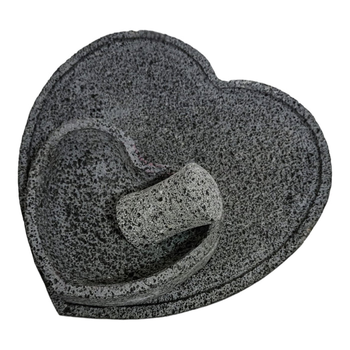 Craft by Order Heart Shape Comal 12.6 in with a 6 inch Heart Molcajete, Both to be used direct to fire - CEMCUI