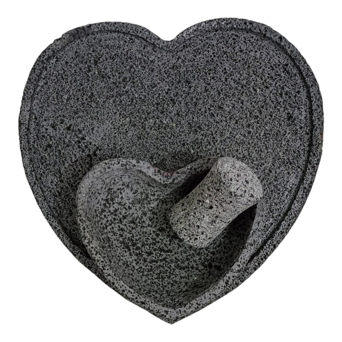 Craft by Order Heart Shape Comal 12.6 in with a 6 inch Heart Molcajete, Both to be used direct to fire - CEMCUI