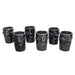 Craft by Order - Minimalist set of 6 cups made of black clay with face - CEMCUI