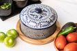 Craft by Order Molcajete Chilmamolli with Talavera Lid and Wooden Base 8 inches - CEMCUI