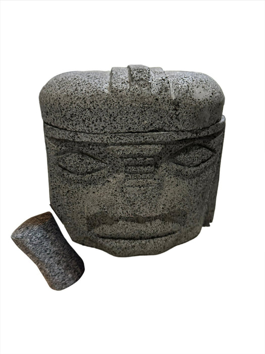 Craft by Order Volcanic Stone Molcajete "Olmeca" Head Molcajete 7 Inches - CEMCUI