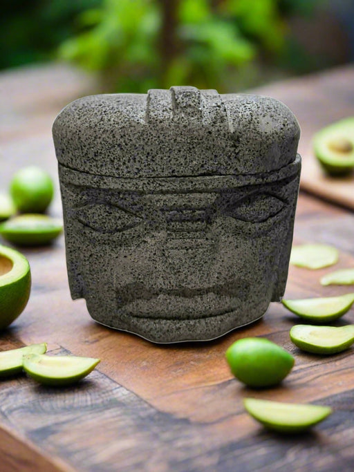 Craft by Order Volcanic Stone Molcajete "Olmeca" Head Molcajete 8 Inches - CEMCUI