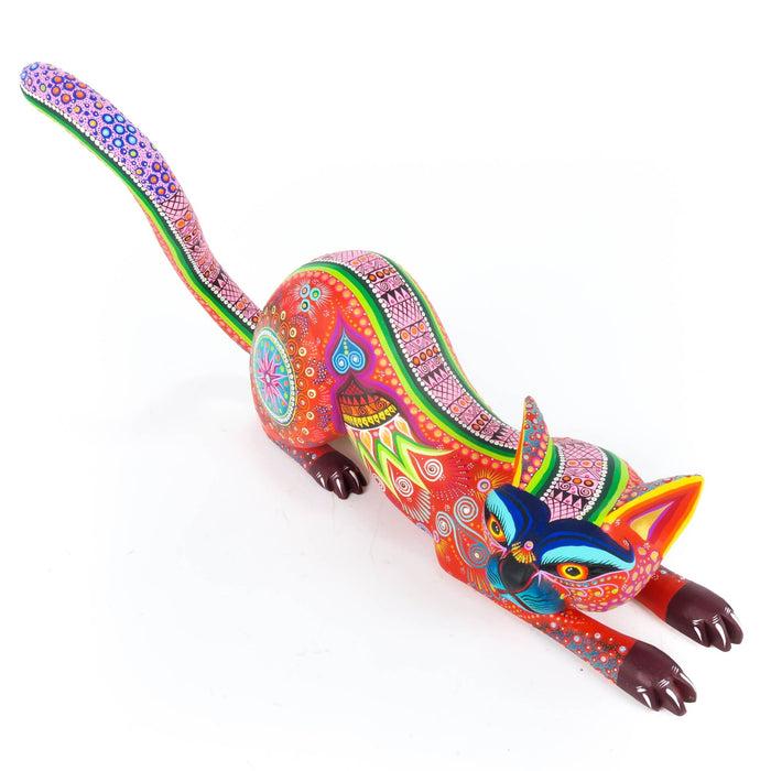 Crouching Jaguar - Oaxacan Alebrije Wood Carving - CEMCUI